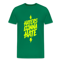 SPOD Männer Premium T-Shirt | Spreadshirt 812 Kelly Green / S Haters gonna Hate - Neongelb - Männer Premium T-Shirt E-Bike-Community