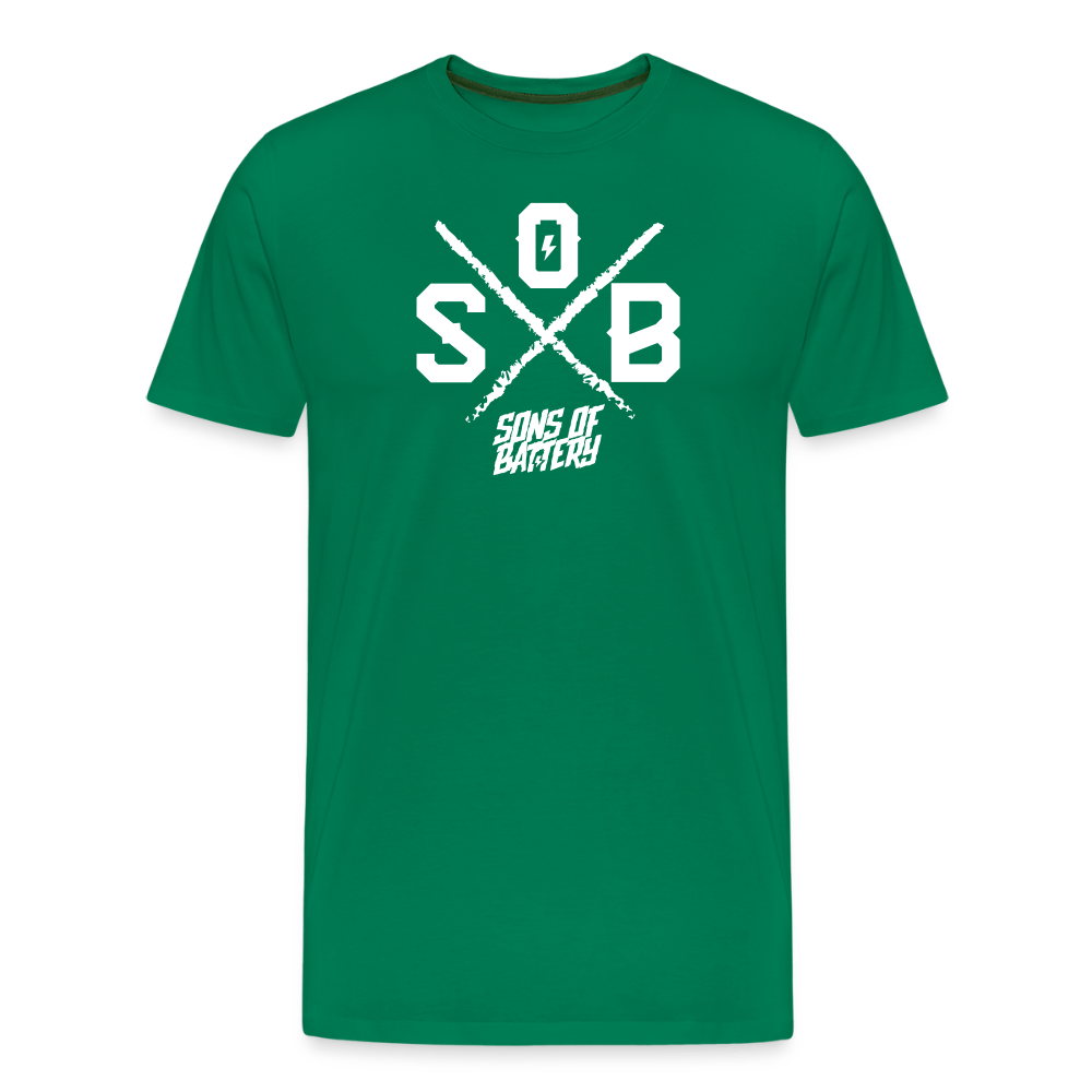 SPOD Männer Premium T-Shirt | Spreadshirt 812 Kelly Green / S Sons of Battery - Cross - Männer Premium T-Shirt E-Bike-Community
