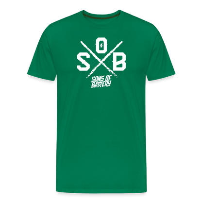 SPOD Männer Premium T-Shirt | Spreadshirt 812 Kelly Green / S Sons of Battery - Cross - Männer Premium T-Shirt E-Bike-Community