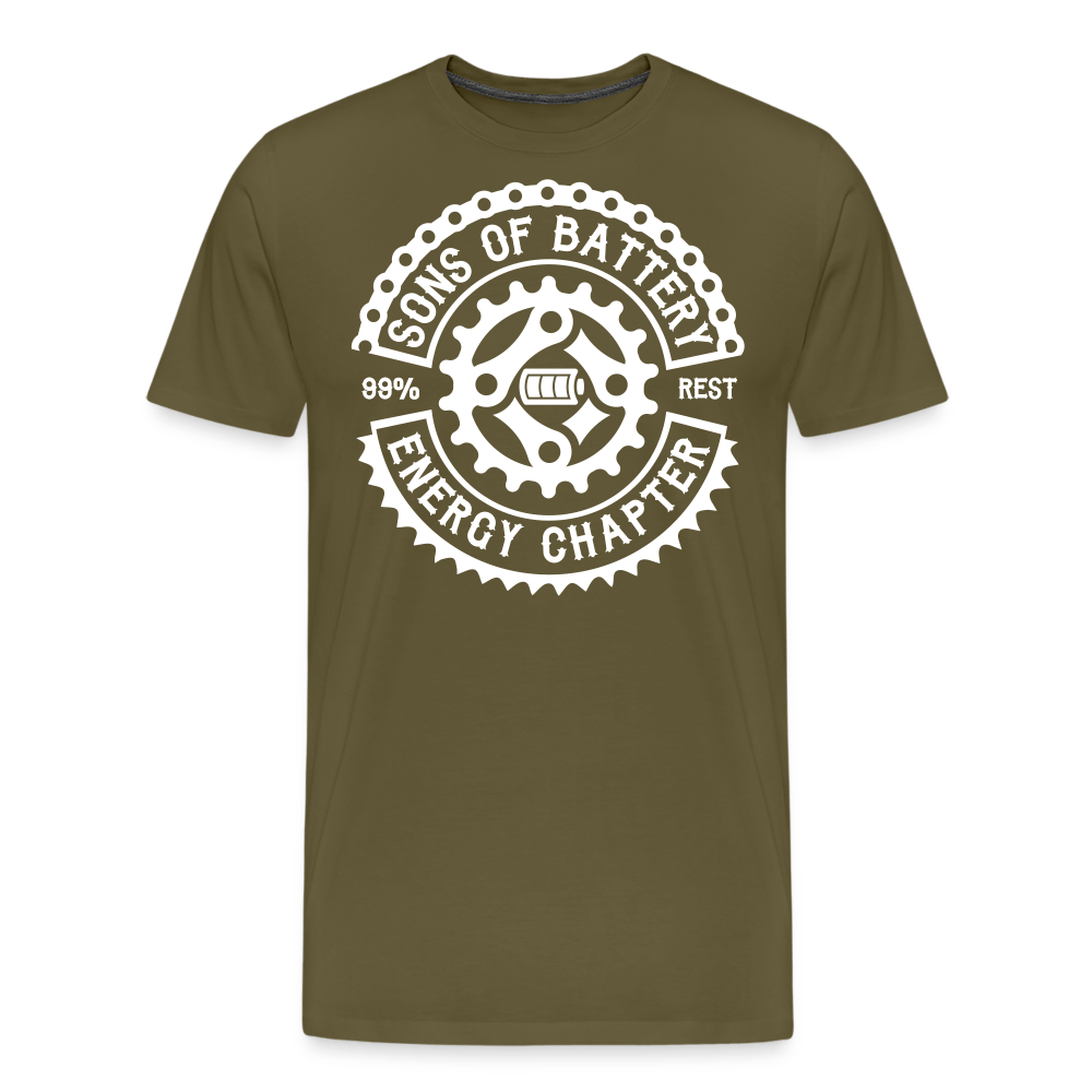 SPOD Männer Premium T-Shirt | Spreadshirt 812 Khaki / S Original - Sons of Battery Logo - (DTF) Männer Premium T-Shirt E-Bike-Community