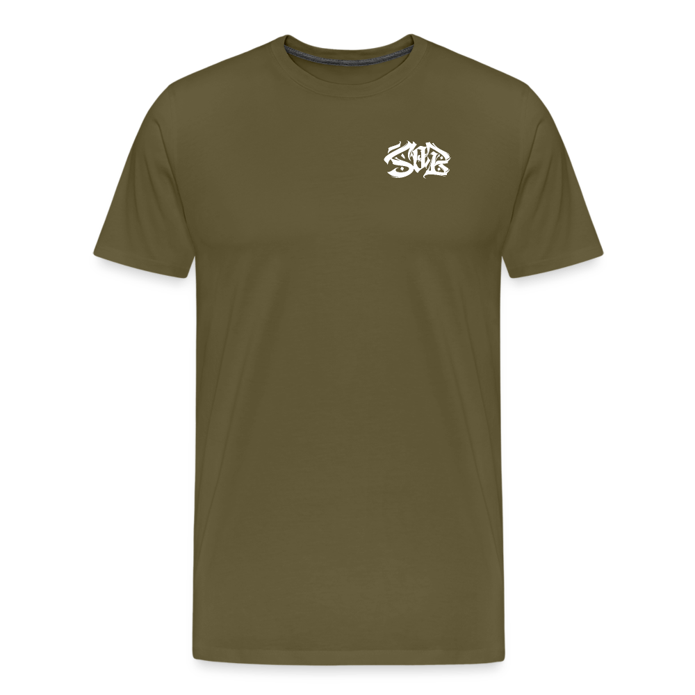 SPOD Männer Premium T-Shirt | Spreadshirt 812 Khaki / S Shred or Alive - Brush E-Bike-Community