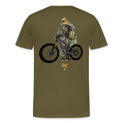 SPOD Männer Premium T-Shirt | Spreadshirt 812 Khaki / S Shred or Alive - Männer Premium T-Shirt E-Bike-Community