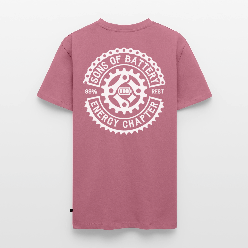 SPOD Männer Premium T-Shirt | Spreadshirt 812 Mauve / S OG Logo Backprint - Männer Premium T-Shirt E-Bike-Community