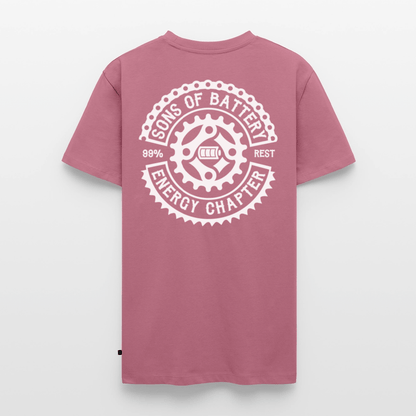 SPOD Männer Premium T-Shirt | Spreadshirt 812 Mauve / S OG Logo Backprint - Männer Premium T-Shirt E-Bike-Community