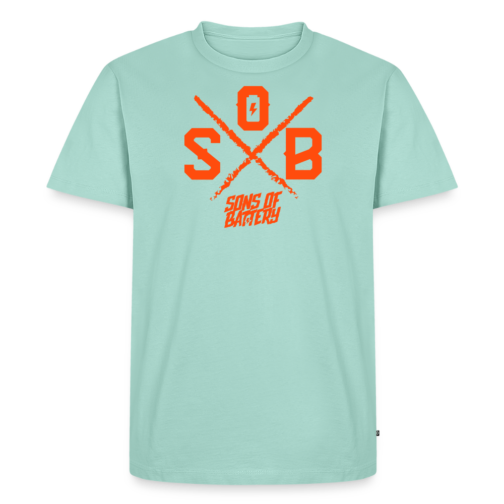 SPOD Männer Premium T-Shirt | Spreadshirt 812 Mint  / S SoB Cross - Neonorange Männer Premium T-Shirt E-Bike-Community