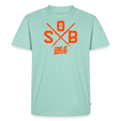 SPOD Männer Premium T-Shirt | Spreadshirt 812 Mint  / S SoB Cross - Neonorange Männer Premium T-Shirt E-Bike-Community