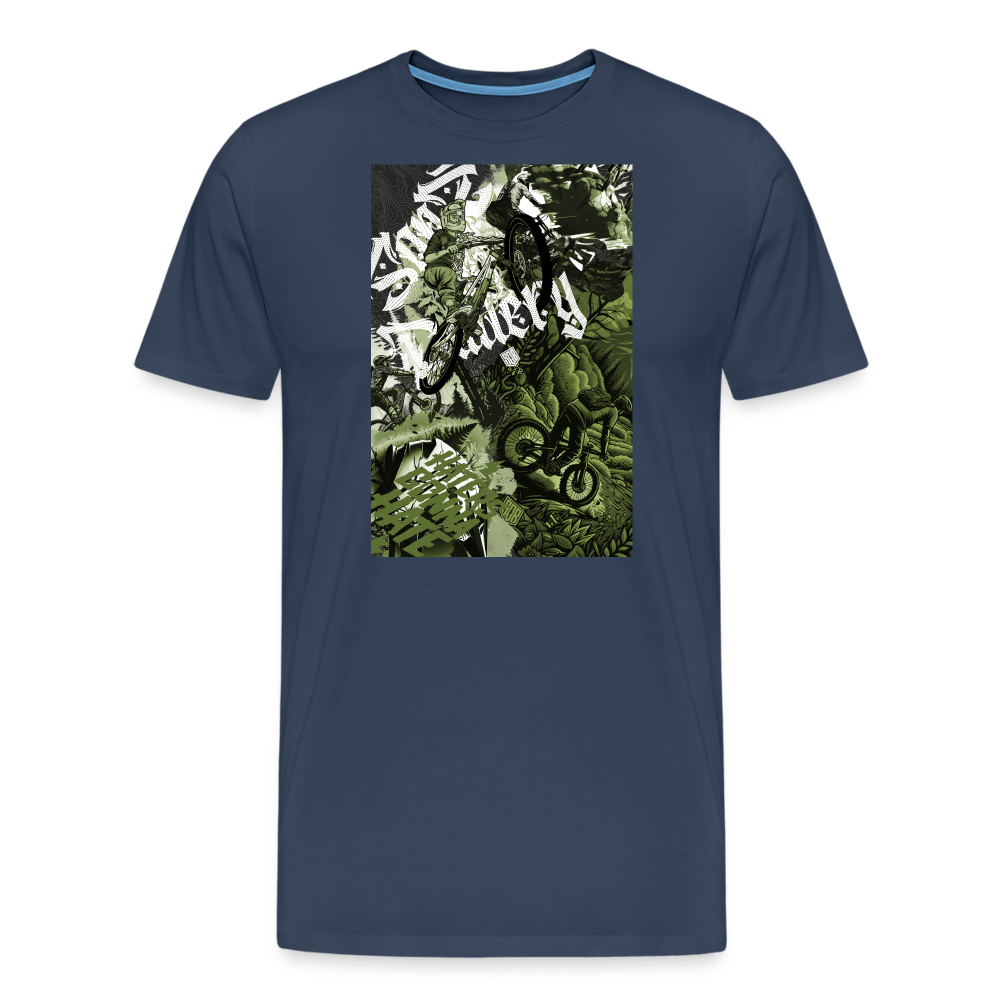 SPOD Männer Premium T-Shirt | Spreadshirt 812 Navy / S Collage - Männer Premium T-Shirt E-Bike-Community