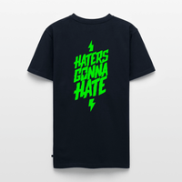 SPOD Männer Premium T-Shirt | Spreadshirt 812 Navy / S Haters gonna Hate - Neongrün - Männer Premium T-Shirt E-Bike-Community