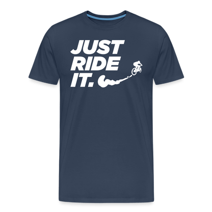SPOD Männer Premium T-Shirt | Spreadshirt 812 Navy / S Just Ride it - Männer Premium T-Shirt E-Bike-Community