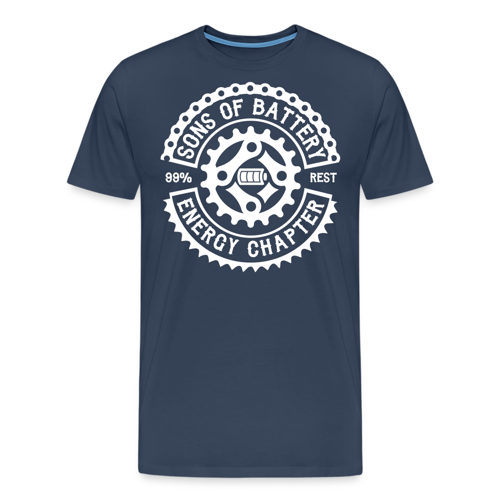 SPOD Männer Premium T-Shirt | Spreadshirt 812 Navy / S Original - Sons of Battery Logo - (DTF) Männer Premium T-Shirt E-Bike-Community