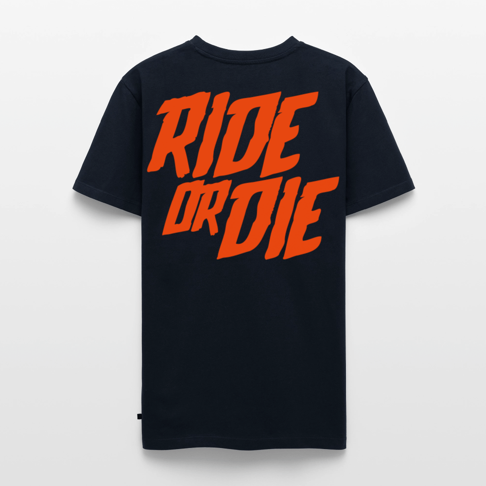 SPOD Männer Premium T-Shirt | Spreadshirt 812 Navy / S Ride or Die - Neonorange - Männer Premium T-Shirt E-Bike-Community