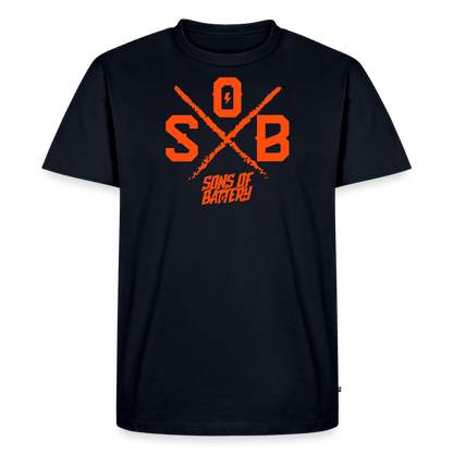 SPOD Männer Premium T-Shirt | Spreadshirt 812 Navy / S SoB Cross - Neonorange Männer Premium T-Shirt E-Bike-Community