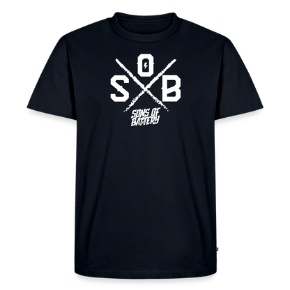 SPOD Männer Premium T-Shirt | Spreadshirt 812 Navy / S Sons of Battery - Cross - Männer Premium T-Shirt E-Bike-Community