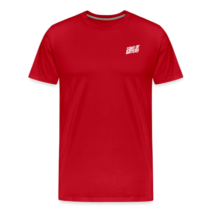SPOD Männer Premium T-Shirt | Spreadshirt 812 Rot / M SONS (2 Seiten) - Männer Premium T-Shirt E-Bike-Community