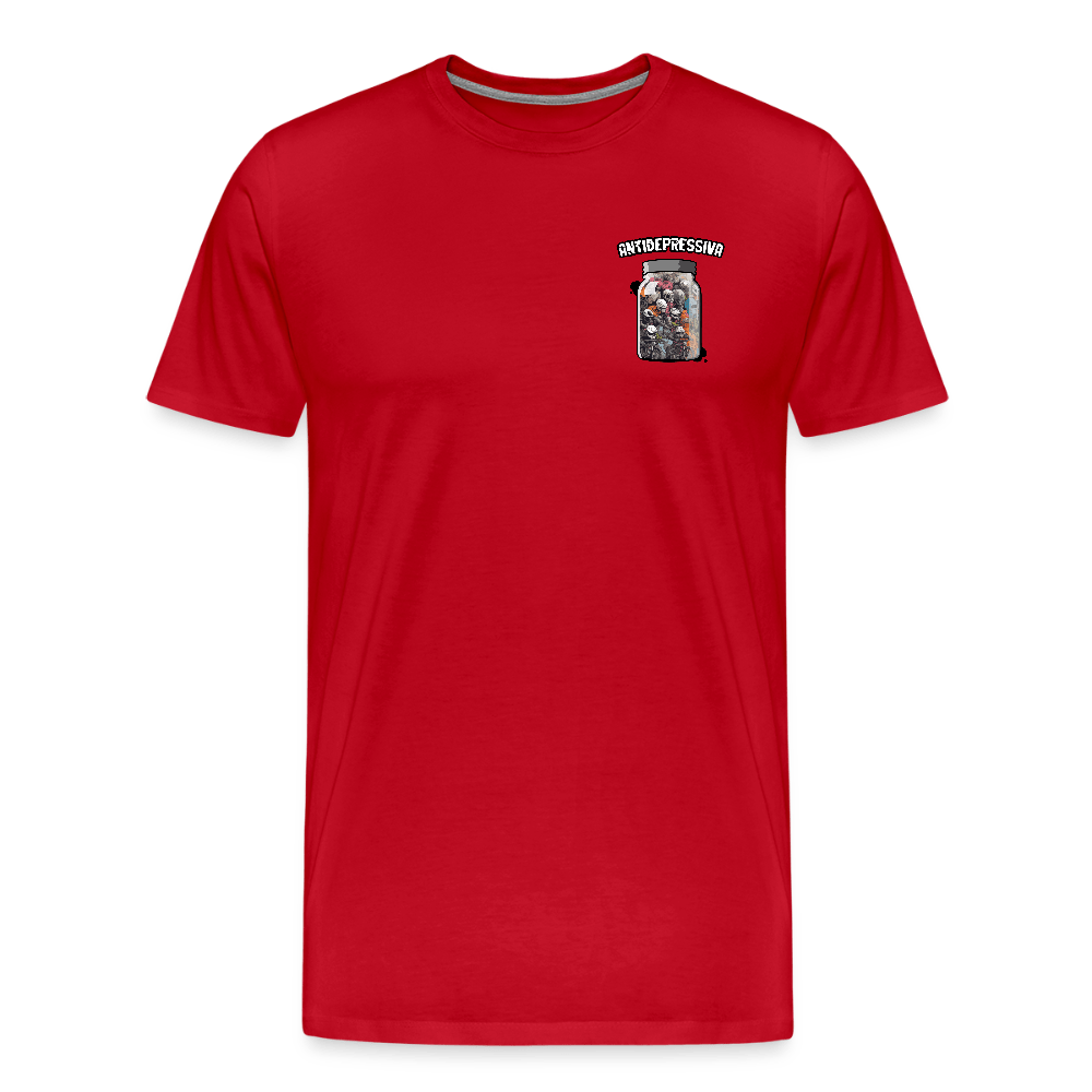 SPOD Männer Premium T-Shirt | Spreadshirt 812 Rot / S Antidepressiva - Männer Premium T-Shirt E-Bike-Community