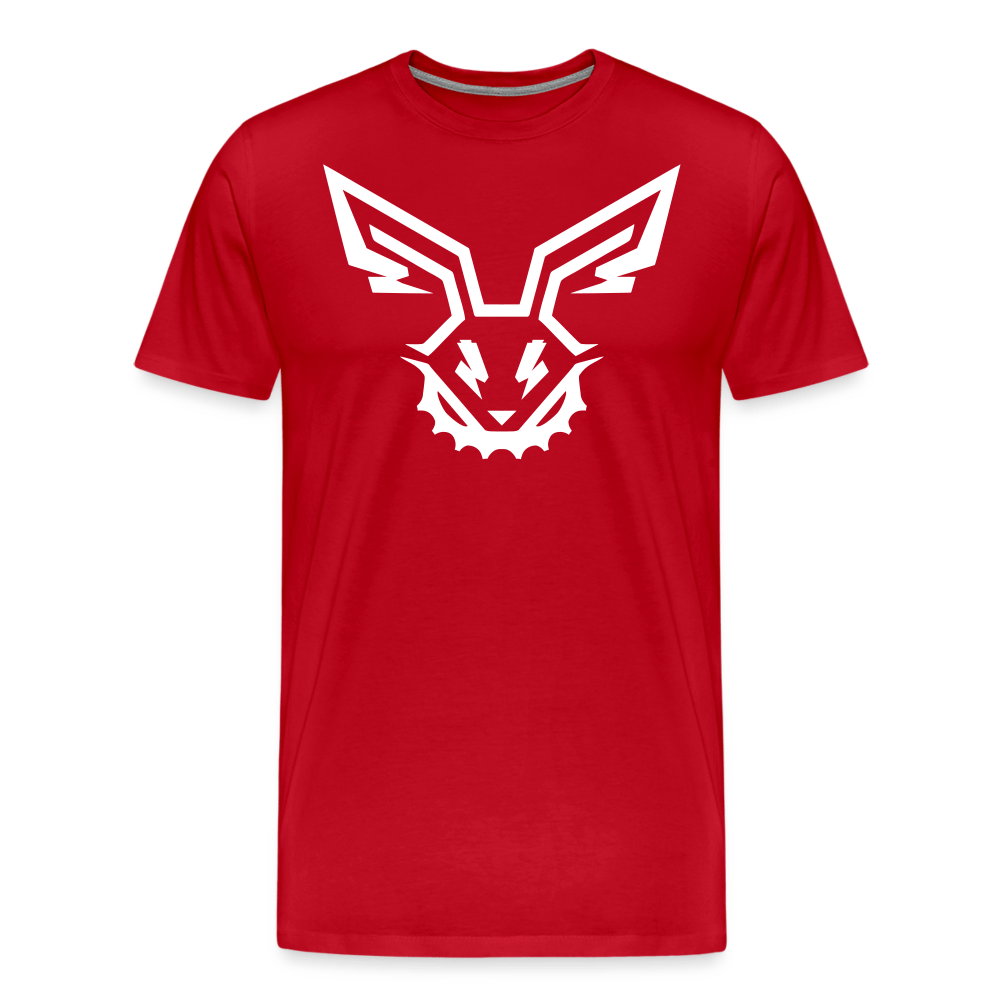 SPOD Männer Premium T-Shirt | Spreadshirt 812 Rot / S Electro Bunny Weiß - Männer Premium T-Shirt E-Bike-Community
