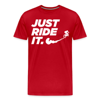SPOD Männer Premium T-Shirt | Spreadshirt 812 Rot / S Just Ride it - Männer Premium T-Shirt E-Bike-Community