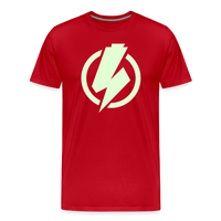 SPOD Männer Premium T-Shirt | Spreadshirt 812 Rot / S Lightning - Glow in the Dark - Männer Premium T-Shirt E-Bike-Community