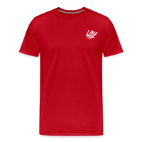 SPOD Männer Premium T-Shirt | Spreadshirt 812 Rot / S LOVE 2 RIDE - Front / Backprint -Männer Premium T-Shirt E-Bike-Community