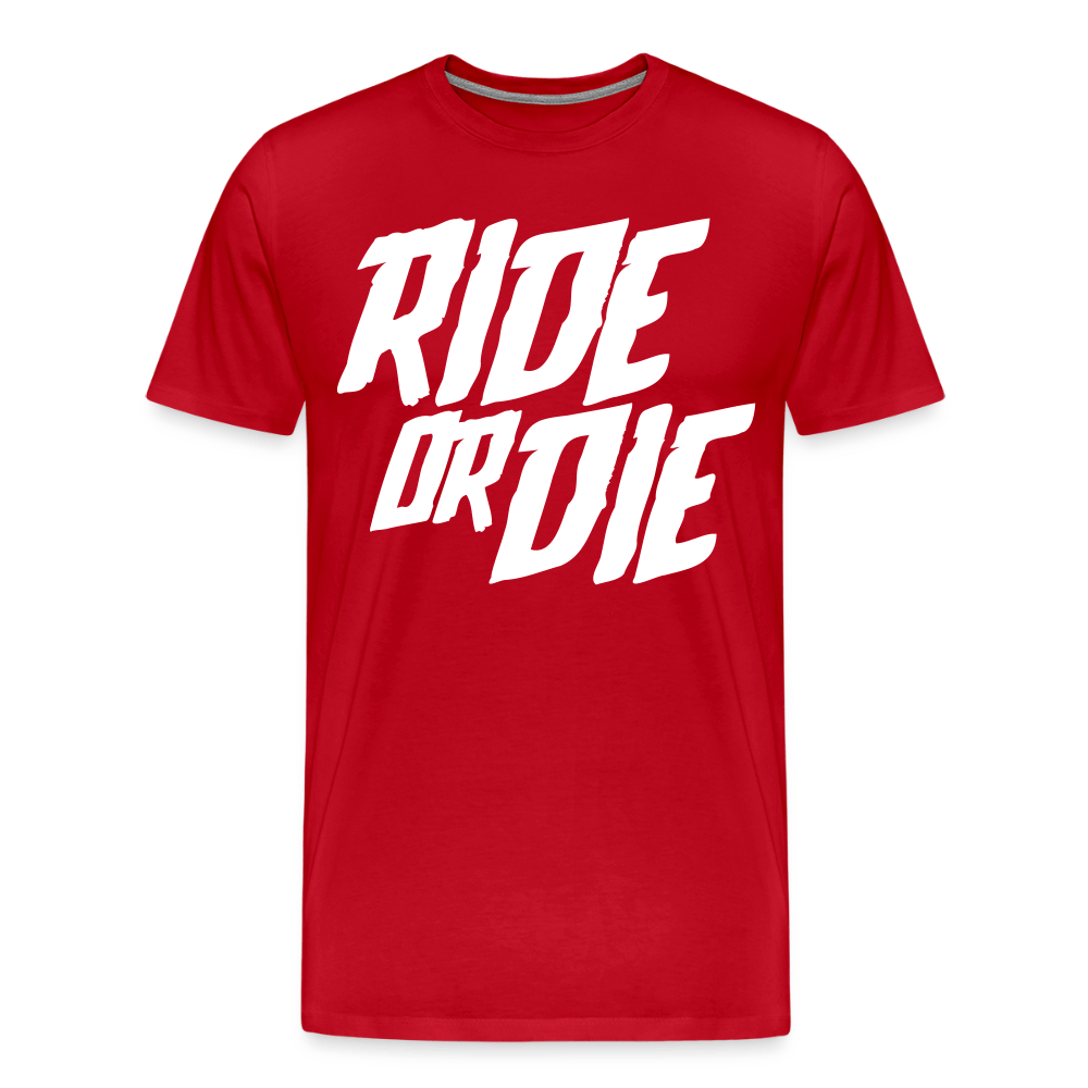 SPOD Männer Premium T-Shirt | Spreadshirt 812 Rot / S Ride or Die - Männer Premium T-Shirt bis 5XL E-Bike-Community