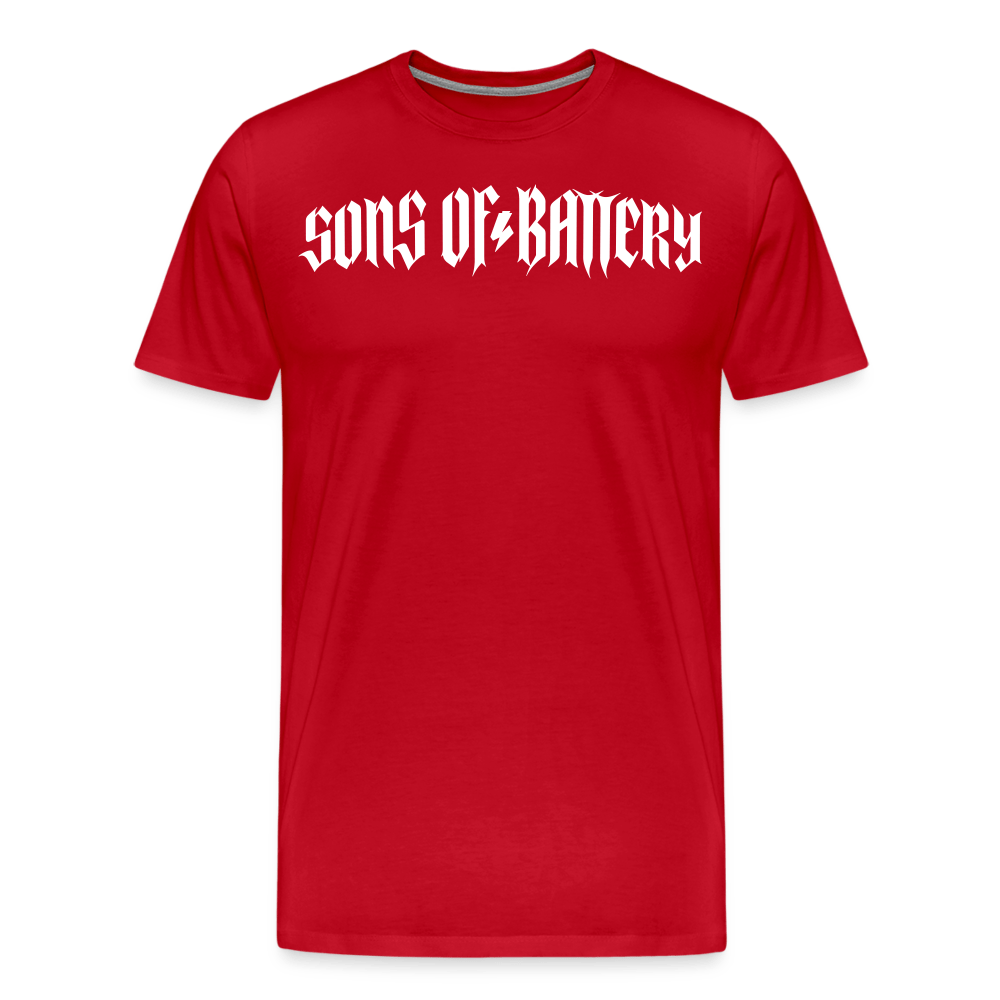 SPOD Männer Premium T-Shirt | Spreadshirt 812 Rot / S Rough - Männer Premium T-Shirt E-Bike-Community