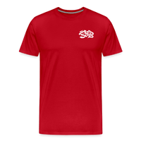 SPOD Männer Premium T-Shirt | Spreadshirt 812 Rot / S Shred or Alive - Brush E-Bike-Community