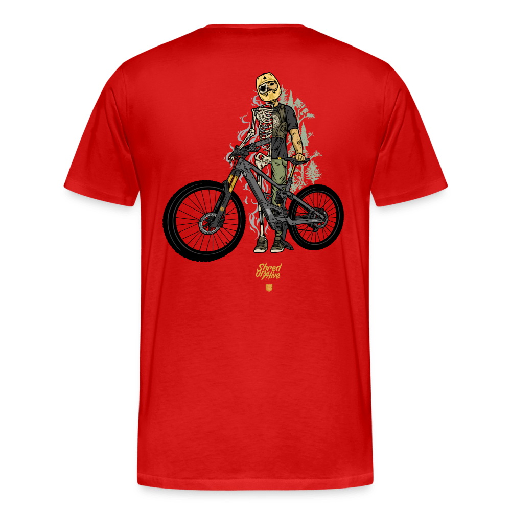 SPOD Männer Premium T-Shirt | Spreadshirt 812 Rot / S Shred or Alive - Männer Premium T-Shirt E-Bike-Community