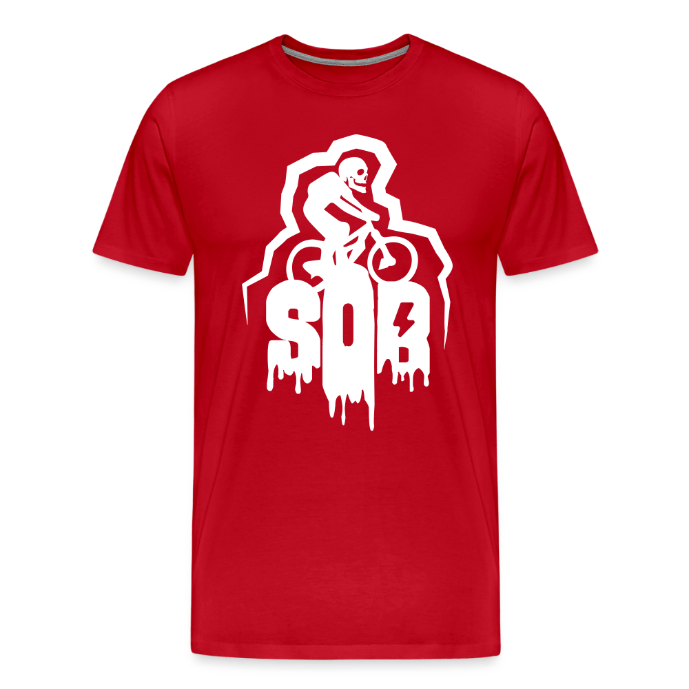 SPOD Männer Premium T-Shirt | Spreadshirt 812 Rot / S SoB Horror - SONS OF BATTERY - Männer Premium T-Shirt E-Bike-Community