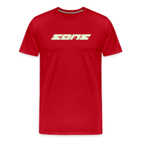 SPOD Männer Premium T-Shirt | Spreadshirt 812 Rot / S SONS - Glow in the Dark - Männer Premium T-Shirt E-Bike-Community