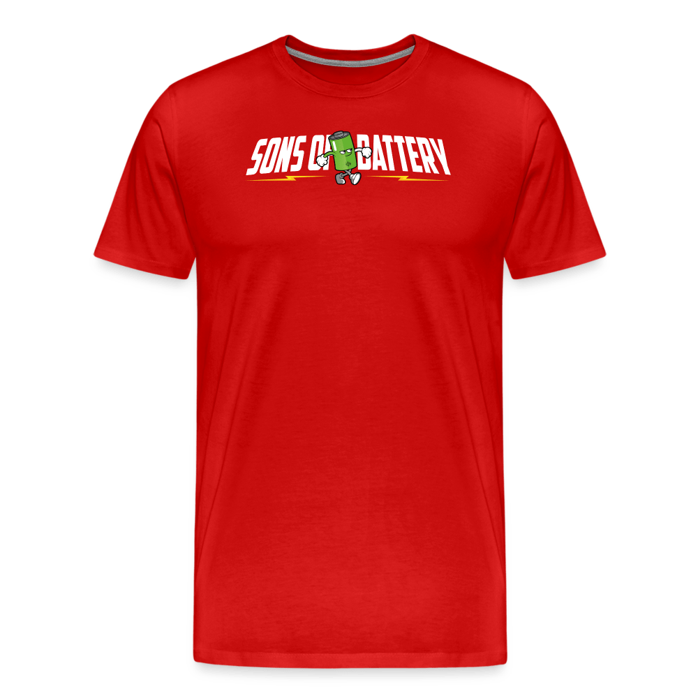 SPOD Männer Premium T-Shirt | Spreadshirt 812 Rot / S Sons of Battery B-Boy Männer Premium T-Shirt E-Bike-Community