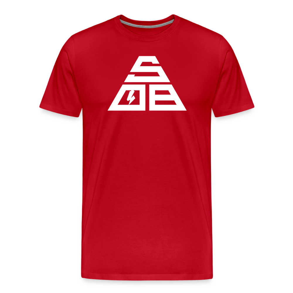 SPOD Männer Premium T-Shirt | Spreadshirt 812 Rot / S Triangle - Männer Premium T-Shirt E-Bike-Community