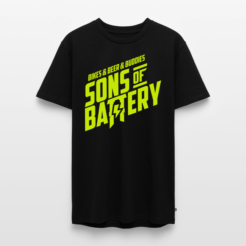 SPOD Männer Premium T-Shirt | Spreadshirt 812 Schwarz / S 3B - BIKES BEER BUDDIES - Neongelb - SONS OF BATTERY Premium E-Bike-Community