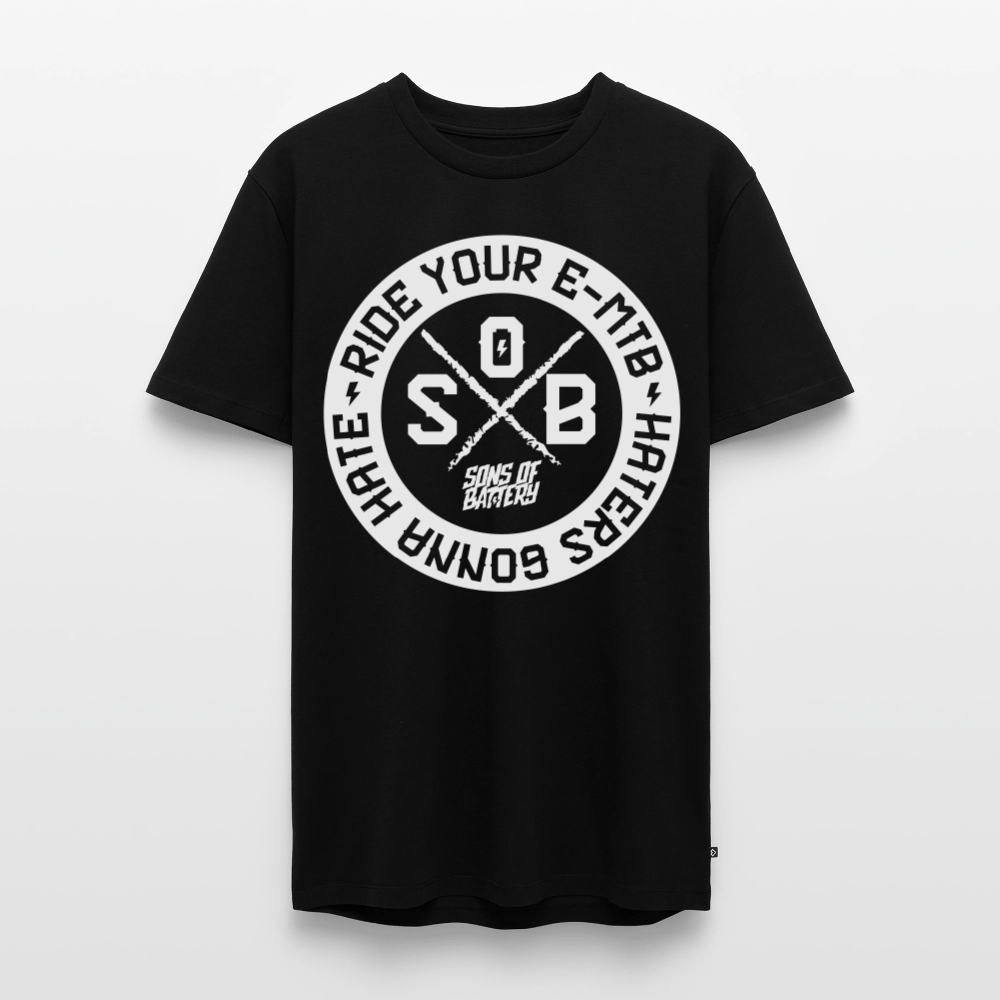 SPOD Männer Premium T-Shirt | Spreadshirt 812 Schwarz / S "Haters Front" - Sons of Battery - Männer Premium T-Shirt E-Bike-Community