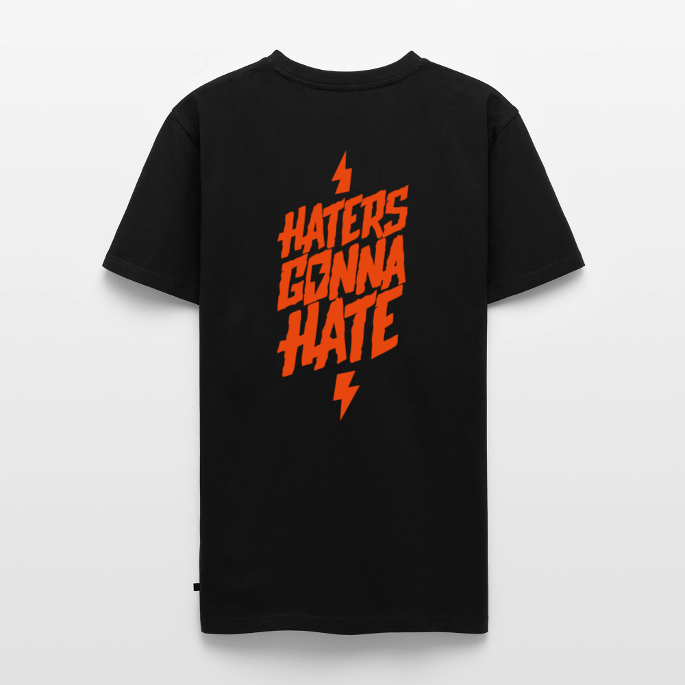 SPOD Männer Premium T-Shirt | Spreadshirt 812 Schwarz / S Haters gonna hate - Neonorange - Männer Premium T-Shirt E-Bike-Community