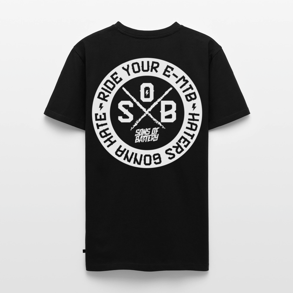 SPOD Männer Premium T-Shirt | Spreadshirt 812 Schwarz / S "Haters" - SONS OF BATTERY - Männer Premium T-Shirt E-Bike-Community