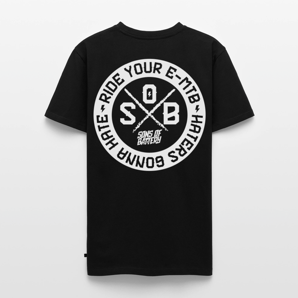 SPOD Männer Premium T-Shirt | Spreadshirt 812 Schwarz / S "Haters" - SONS OF BATTERY - Männer Premium T-Shirt E-Bike-Community