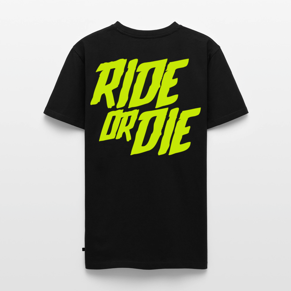 SPOD Männer Premium T-Shirt | Spreadshirt 812 Schwarz / S Ride or Die - Neongelb - Männer Premium T-Shirt E-Bike-Community