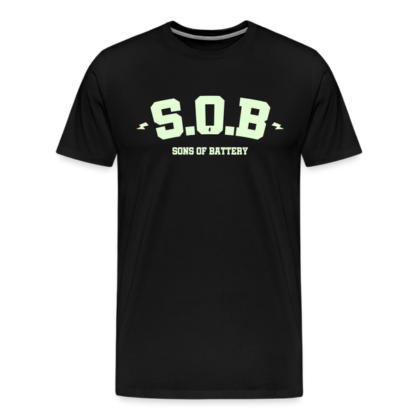 SPOD Männer Premium T-Shirt | Spreadshirt 812 Schwarz / S SOB College - Glow in the Dark -Männer Premium T-Shirt E-Bike-Community