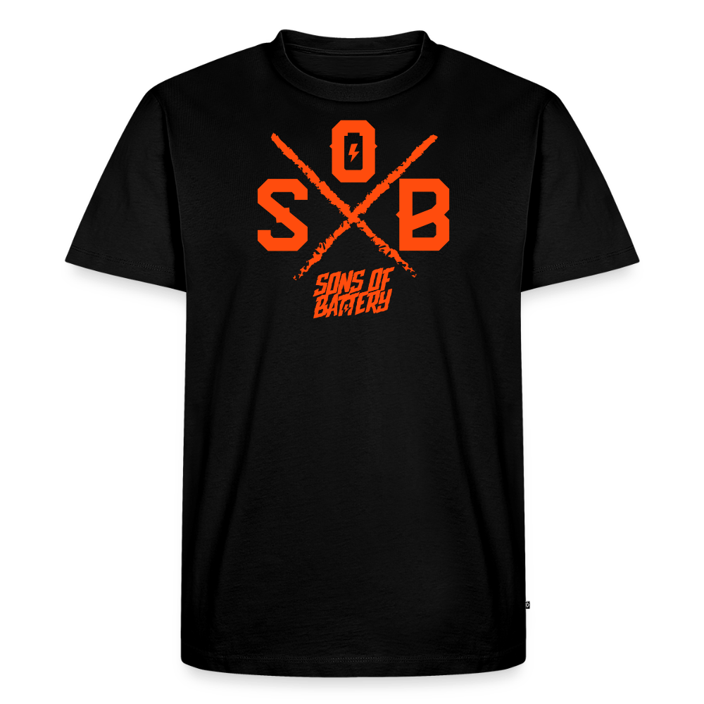 SPOD Männer Premium T-Shirt | Spreadshirt 812 Schwarz / S SoB Cross - Neonorange Männer Premium T-Shirt E-Bike-Community