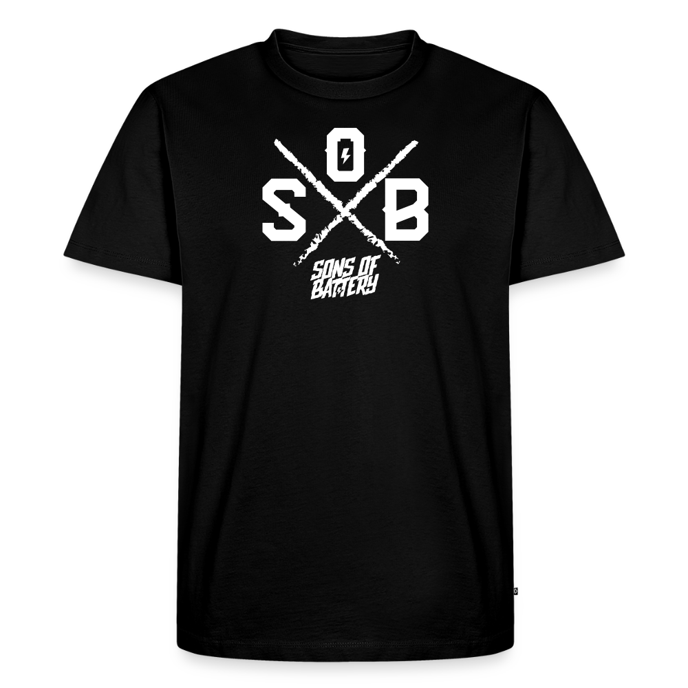 SPOD Männer Premium T-Shirt | Spreadshirt 812 Schwarz / S Sons of Battery - Cross - Männer Premium T-Shirt E-Bike-Community