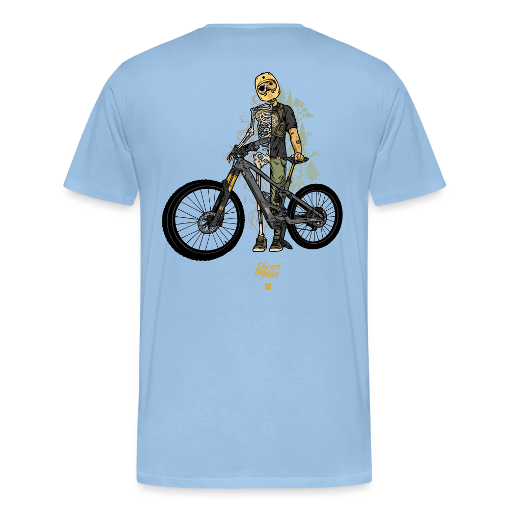 SPOD Männer Premium T-Shirt | Spreadshirt 812 Sky / S Shred or Alive - Männer Premium T-Shirt E-Bike-Community