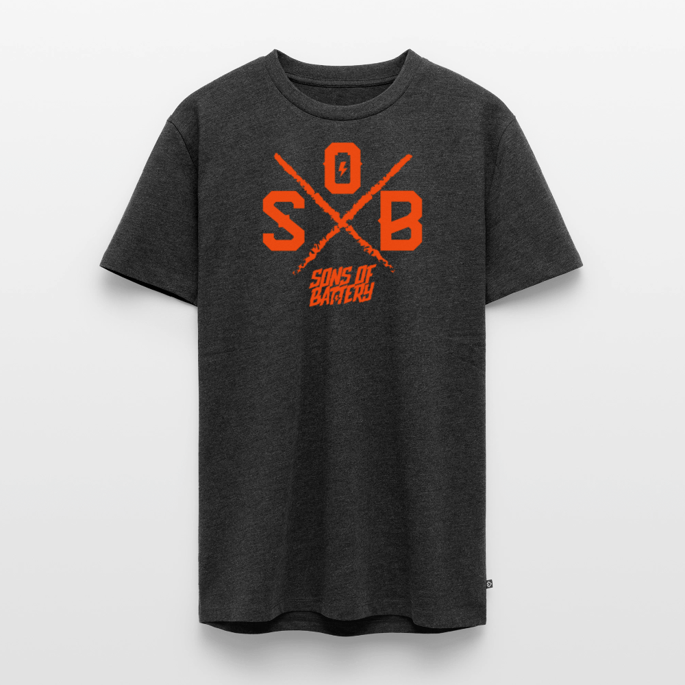 SPOD Männer Premium T-Shirt | Spreadshirt 812 SoB Cross - Neonorange Männer Premium T-Shirt E-Bike-Community