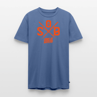 SPOD Männer Premium T-Shirt | Spreadshirt 812 SoB Cross - Neonorange Männer Premium T-Shirt E-Bike-Community