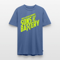 SPOD Männer Premium T-Shirt | Spreadshirt 812 Taubenblau / S 3B - BIKES BEER BUDDIES - Neongelb - SONS OF BATTERY Premium E-Bike-Community