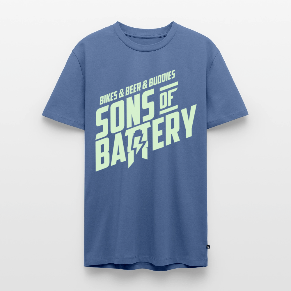 SPOD Männer Premium T-Shirt | Spreadshirt 812 Taubenblau / S 3B's - Glow in the Dark -Männer Premium T-Shirt E-Bike-Community