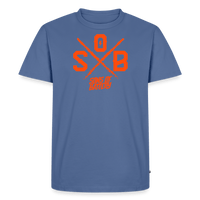SPOD Männer Premium T-Shirt | Spreadshirt 812 Taubenblau / S SoB Cross - Neonorange Männer Premium T-Shirt E-Bike-Community