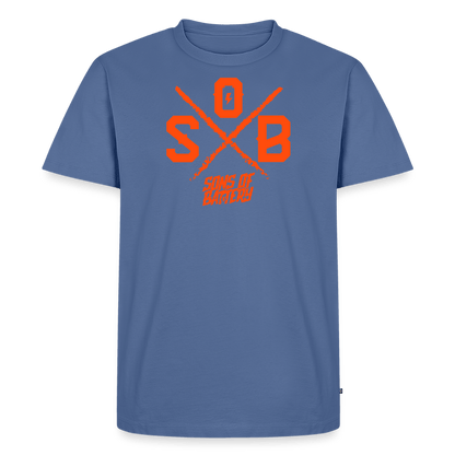 SPOD Männer Premium T-Shirt | Spreadshirt 812 Taubenblau / S SoB Cross - Neonorange Männer Premium T-Shirt E-Bike-Community