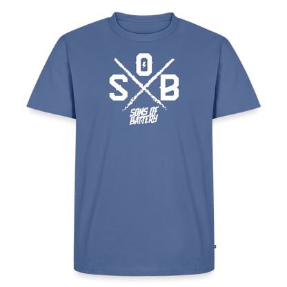 SPOD Männer Premium T-Shirt | Spreadshirt 812 Taubenblau / S Sons of Battery - Cross - Männer Premium T-Shirt E-Bike-Community