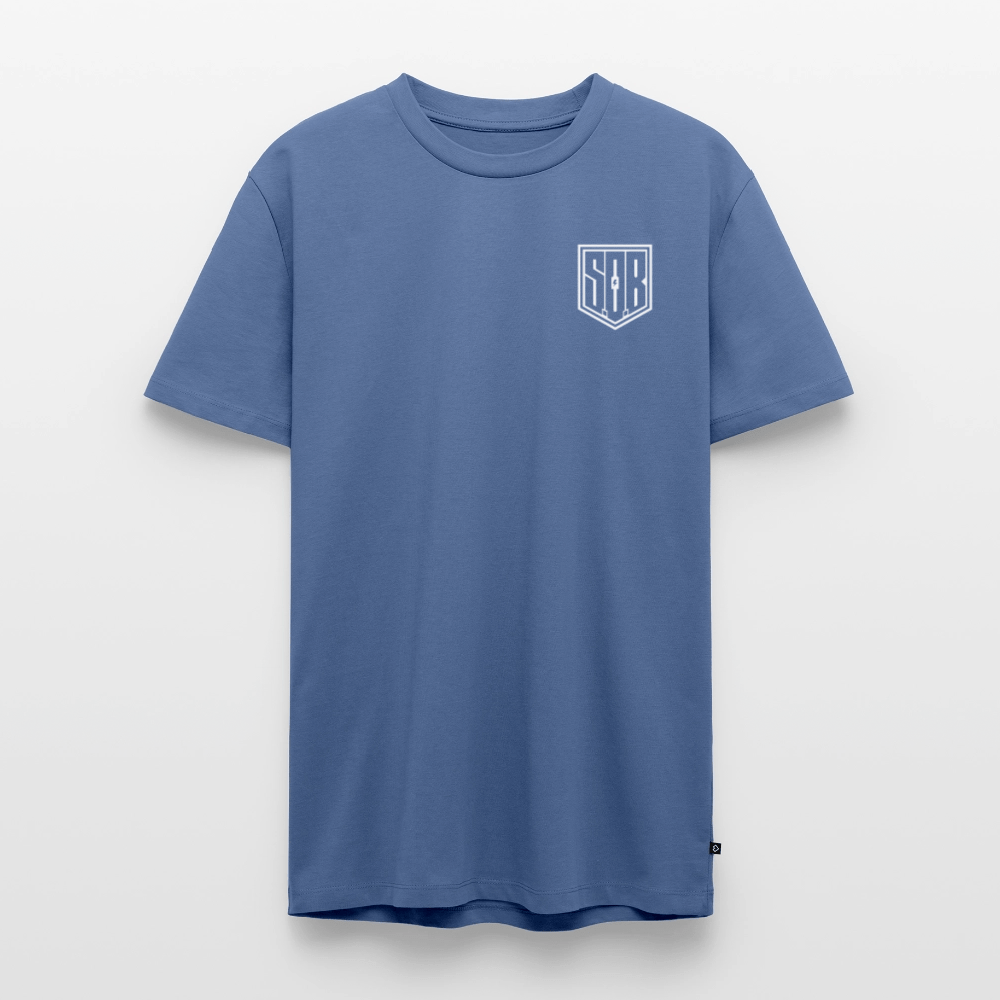 SPOD Männer Premium T-Shirt | Spreadshirt 812 Taubenblau / S SONS OF BATTERY - SOB Outline E-Bike-Community