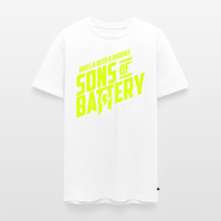 SPOD Männer Premium T-Shirt | Spreadshirt 812 Weiß / S 3B - BIKES BEER BUDDIES - Neongelb - SONS OF BATTERY Premium E-Bike-Community